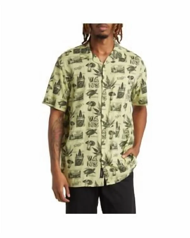 Men's bold dusk-dye shirts-Otis Outdoor Short Sleeve Woven Shirt In Winter Pear