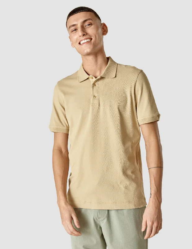 Men’s short-sleeve burr shirts-Piquet Polo Shirt Desert