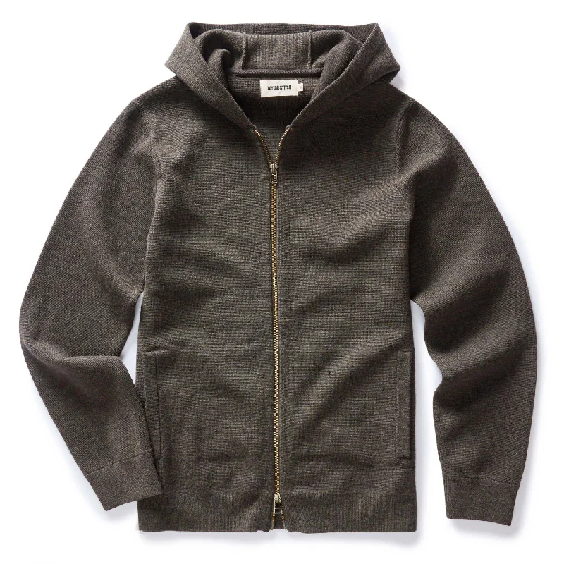 Men’s short-sleeve eave tops-The Portola Hoodie in Heather Loden Merino