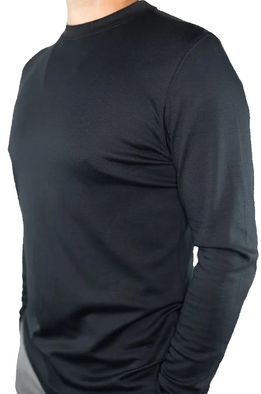 Men's sleek twilight shirts-Robert Barakett Pima Cotton Long Sleeve T Shirt