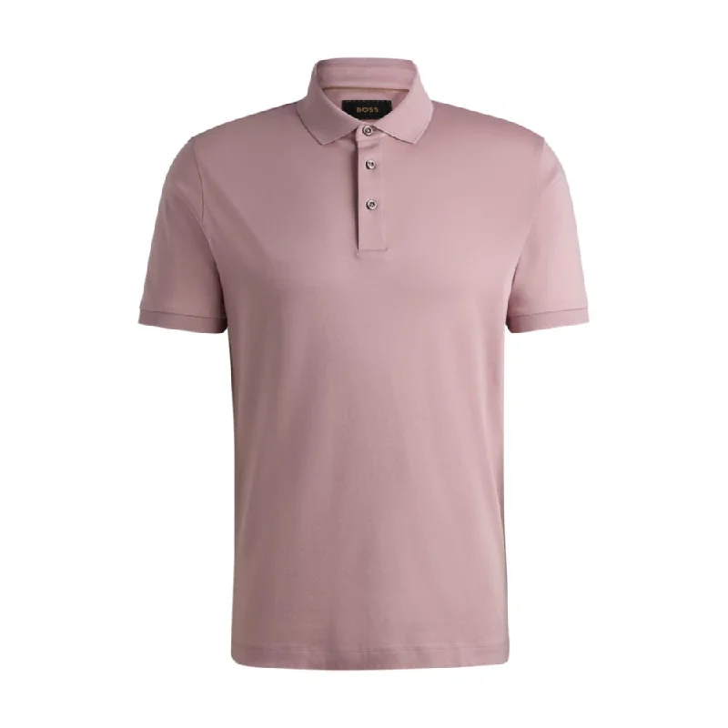 Men’s short-sleeve pelt tees-Regular-fit polo shirt in mercerized Italian cotton