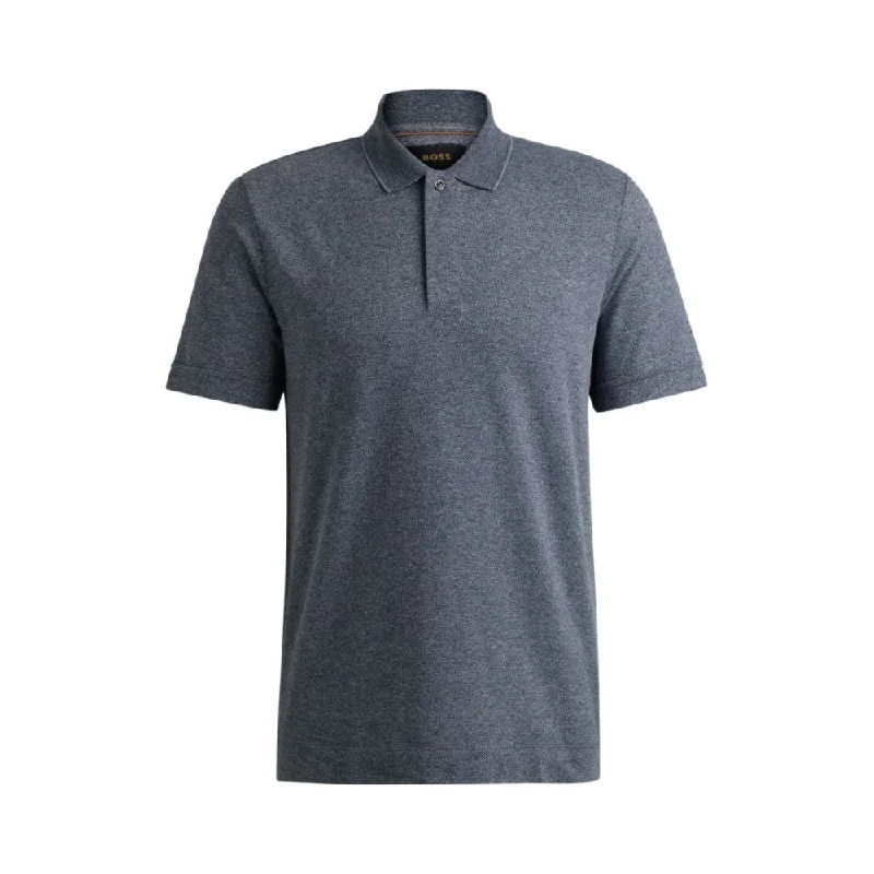 Men’s short-sleeve harp tees-Regular-fit polo shirt in moulin cotton and silk