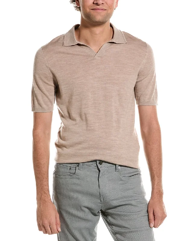 Men’s short-sleeve pelt tees-Reiss Duchie Merino Wool Open Collar Polo Shirt