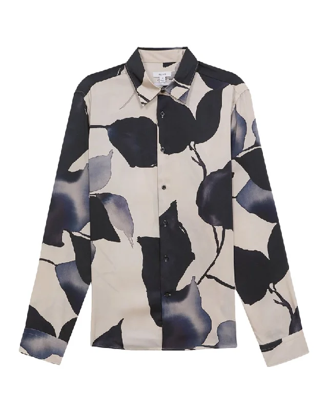 Men's bold haze-print shirts-Reiss Riggins Shirt