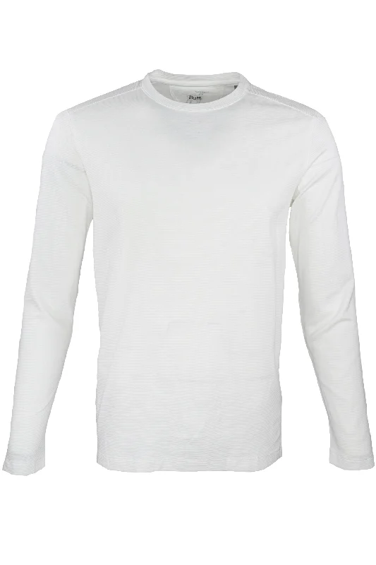 Men's formal micro-orbit shirts-Raffi "The Kai" Crewneck Shirt White