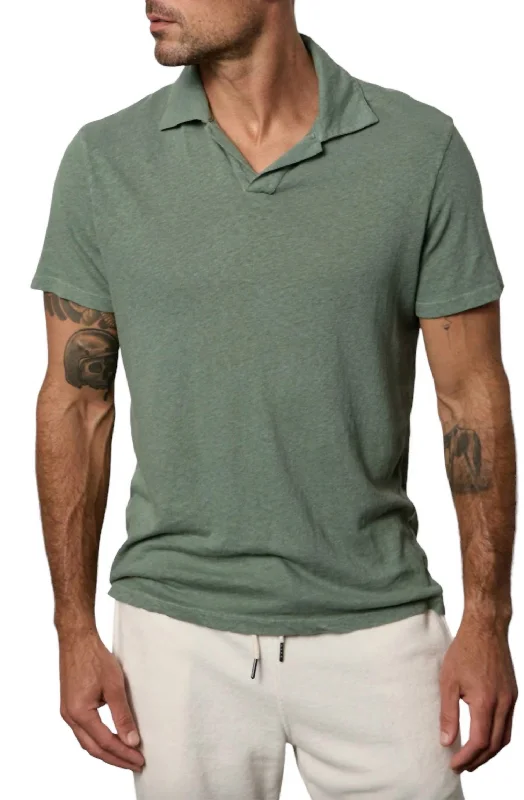 Men’s short-sleeve arch tops-Short Sleeved Beck Terry Polo In Green