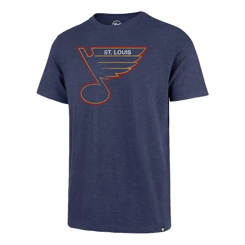 Men’s short-sleeve vane shirts-ST. LOUIS BLUES VINTAGE GRIT '47 SCRUM TEE