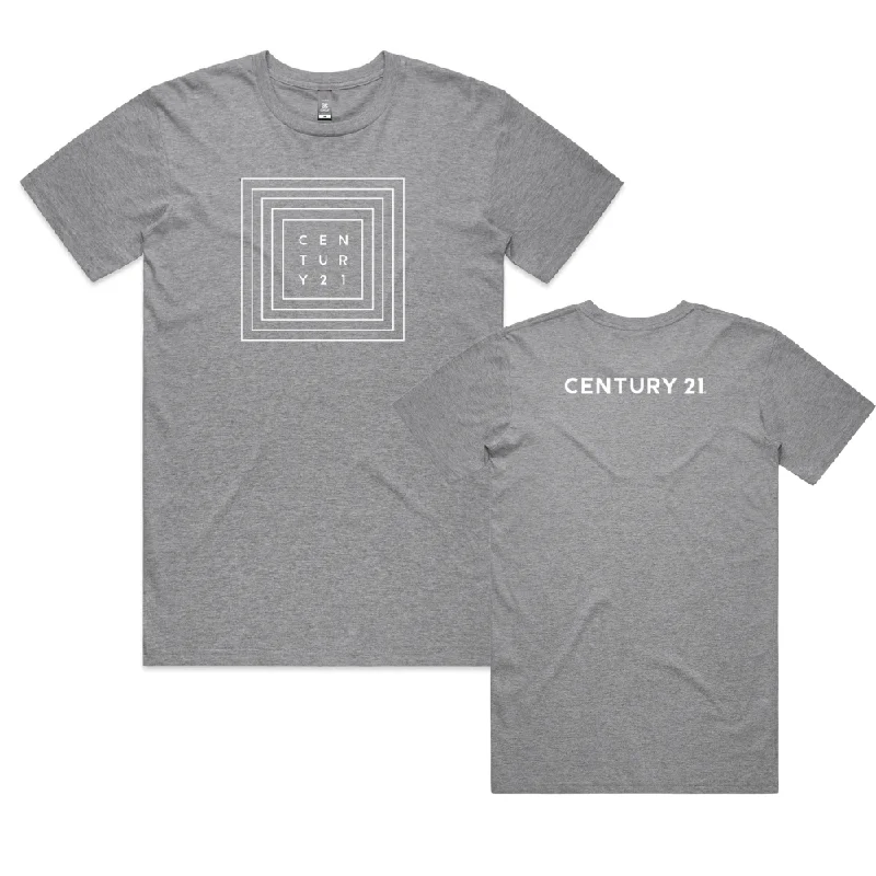 Men’s short-sleeve fawn shirts-Staple Square Logo Tee - Athletic Grey