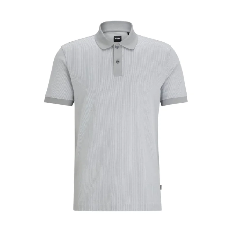 Men’s short-sleeve meld tops-Structured-cotton polo shirt with mercerized finish