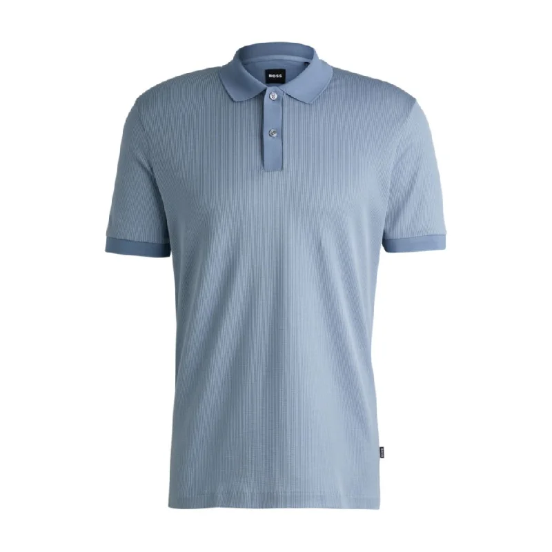 Men’s short-sleeve apex tops-Structured-cotton polo shirt with solid trims