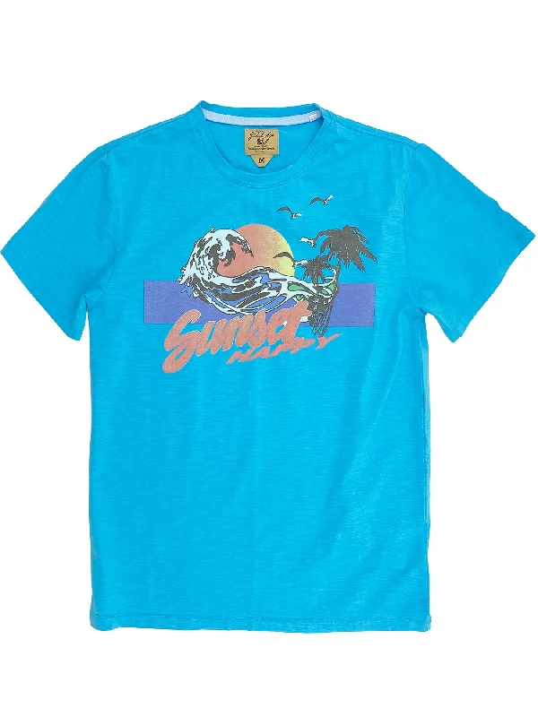 Men’s short-sleeve bunt shirts-Sunset Happy T 5456