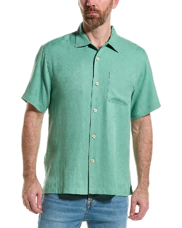 Men's subtle micro-fusion shirts-Tommy Bahama Tropic Isles Silk Camp Shirt