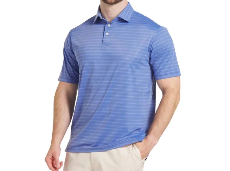 Men’s short-sleeve fizz shirts-Tyner Twill Performance Polo In Blue/white