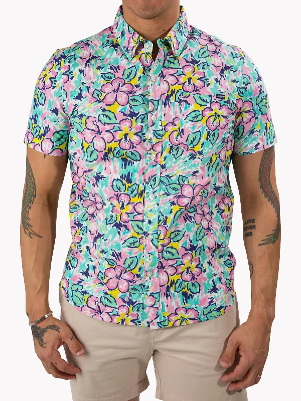 Men's classic stead shirts-Vacation Bloom Friday Shirt In Pastel Floral