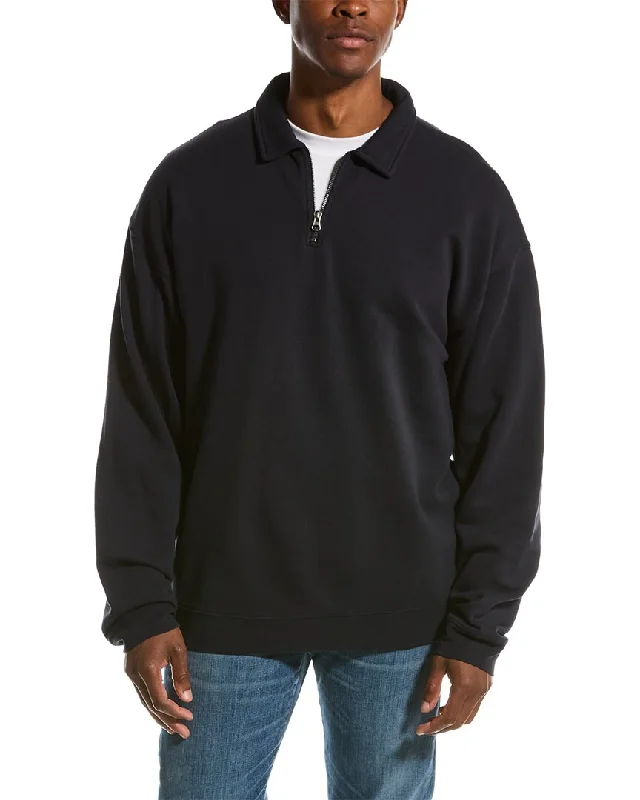 Men's subtle micro-vapor shirts-Vince French Terry 1/4-Zip Pullover