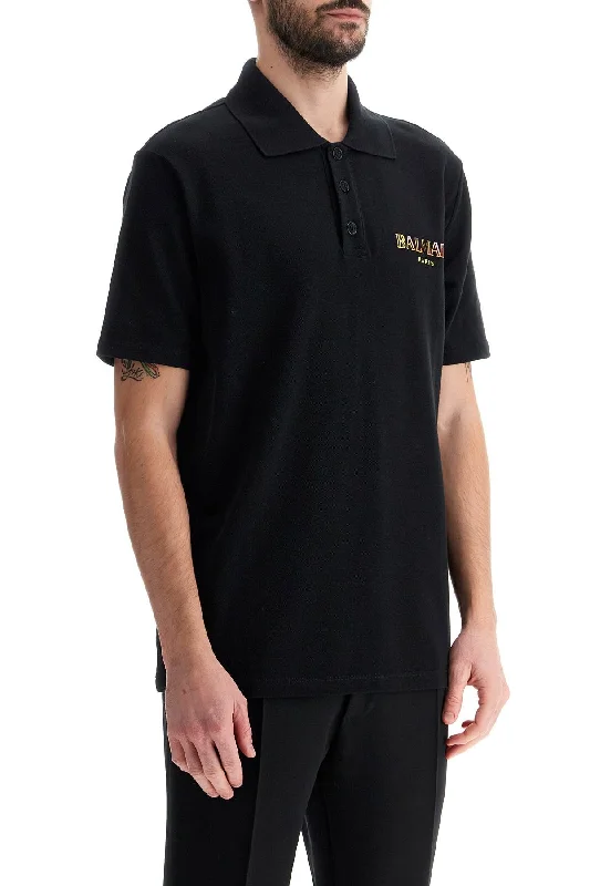 Men’s short-sleeve jolt tees-"vintage Balmain Embroidered Polo Shirt