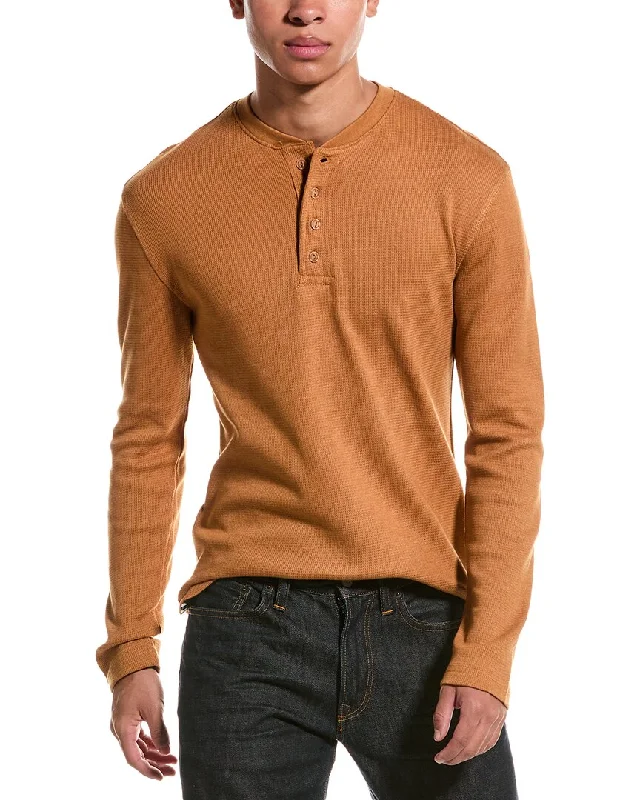 Men's relaxed worsted-knit shirts-WEATHERPROOF VINTAGE Waffle Henley Shirt