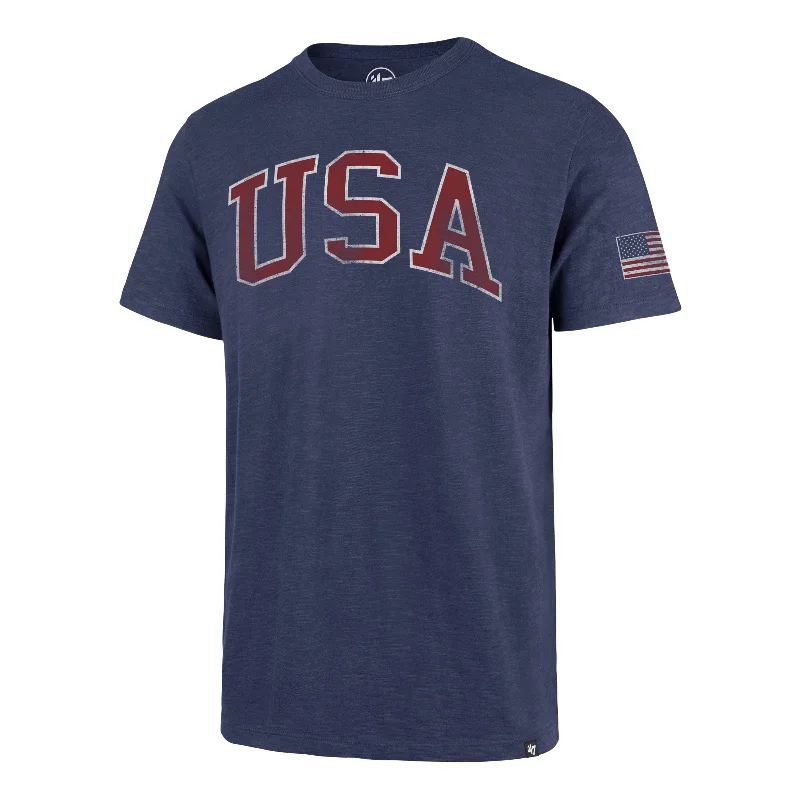 Men’s short-sleeve clad tops-UNITED STATES SCRIPT GRIT TWO PEAT '47 SCRUM TEE