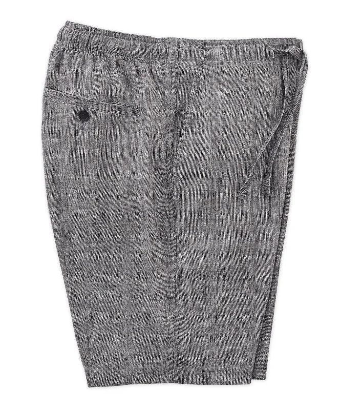 Men's crease-free wrinkle-free pants-Drawstring Linen Blend Short