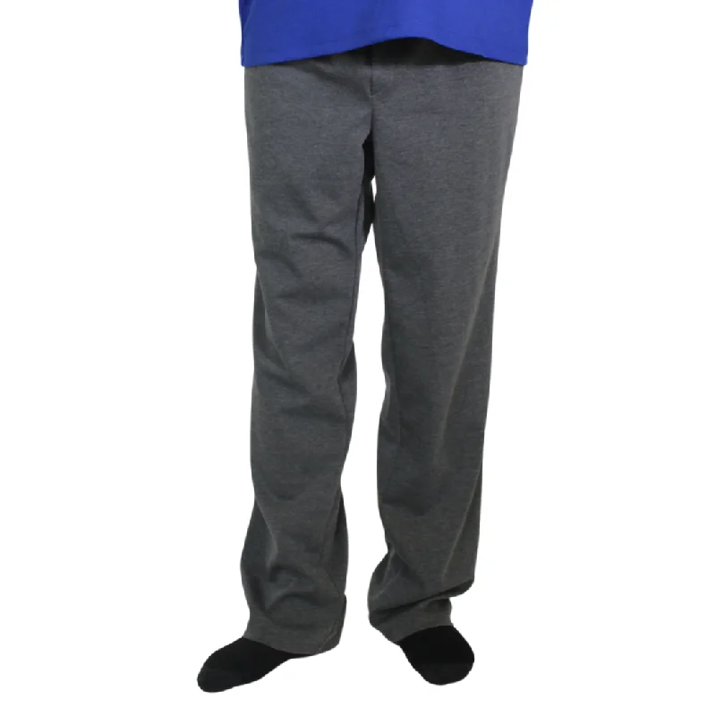 Men's tidy cuffed pants-Adaptive Men's Cozy Knit Open Back Pants - Grey