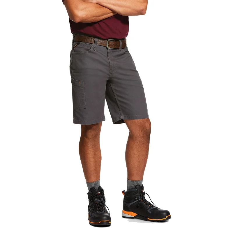 Men's stately formal pants-Ariat Men's Rebar DuraStretch Made Tough 10" Shorts_Rebar Grey