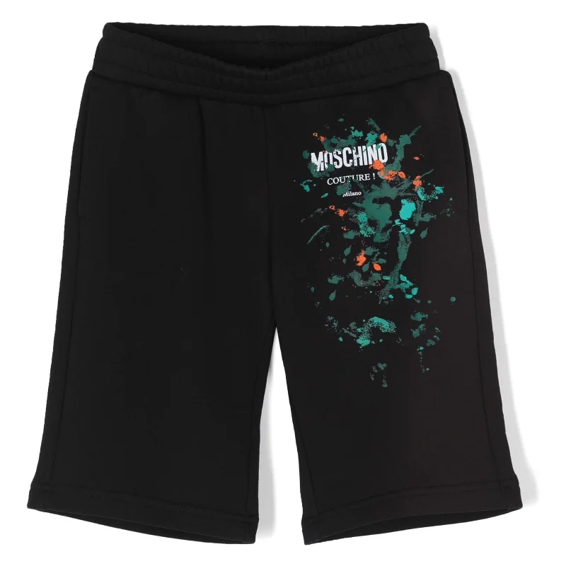 Men's hardy gabardine pants-Black Logo Shorts