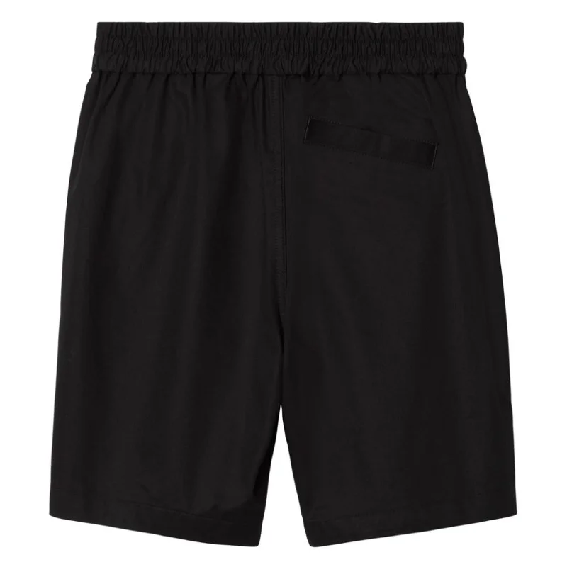 Men's puckered seersucker pants-Black Shorts