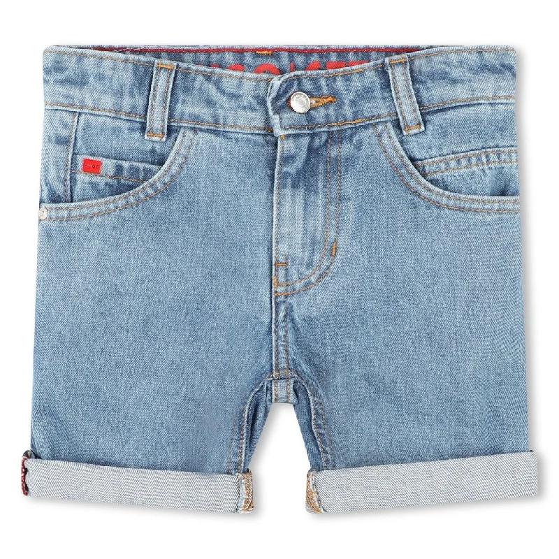 Men's breezy cotton pants-Blue Denim Bermuda Shorts