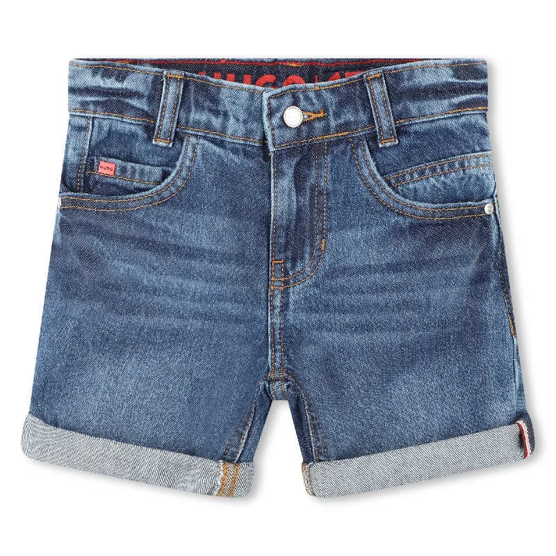 Men's even medium wash pants-Blue Denim Shorts