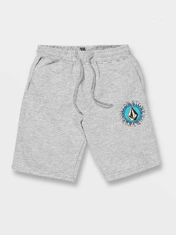 Men's fleet running pants-Big Boys Booker Fleece Shorts - Athletic Heather