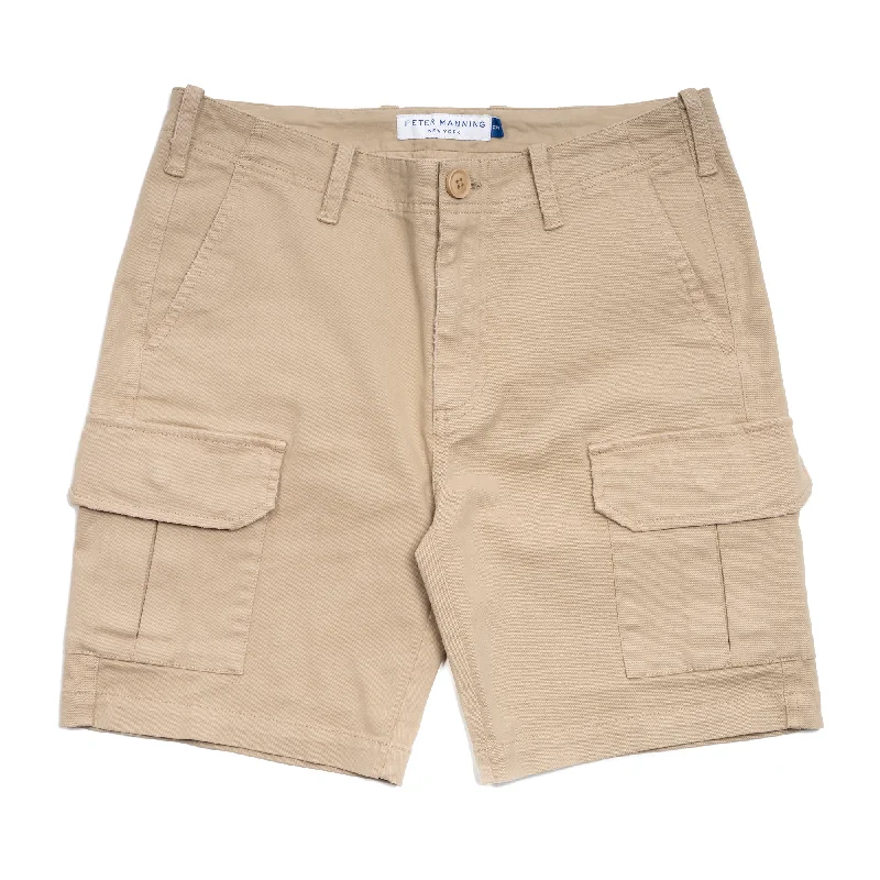 Men's gritty utility pants-Cargo Shorts - Tan