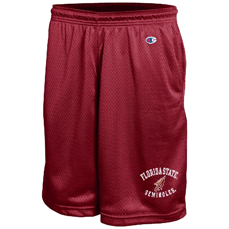 Men's pro office pants-Champion Men's Florida State Seminoles Arrowhead Design Mesh Short - Garnet