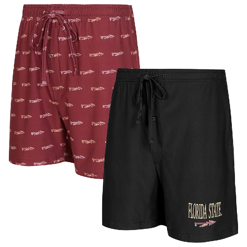 Men's cheap-and-cheerful affordable pants-Concept Sports Men's Florida State 2pk Boxer Short Set - Garnet/Black