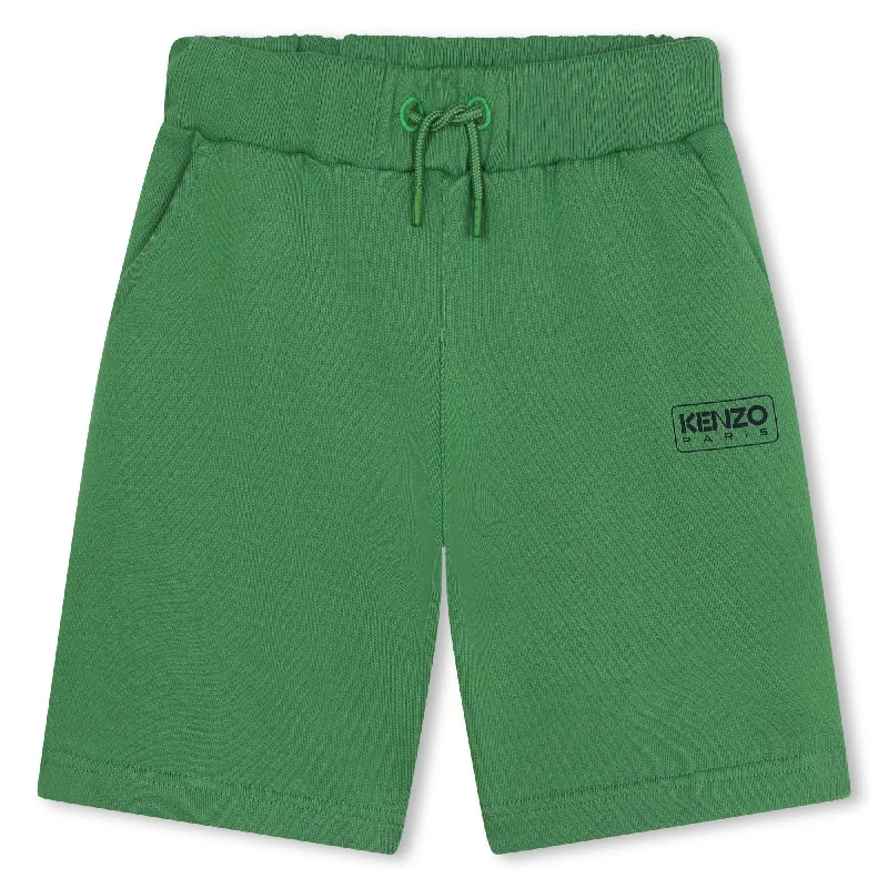 Men's stark solid color pants-Green Bermuda Shorts