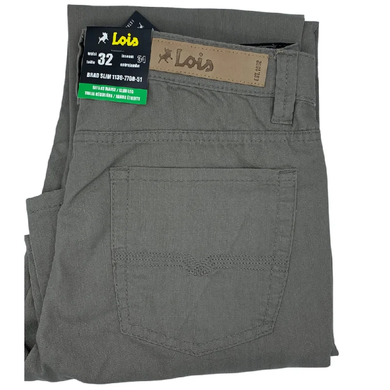 Men's old-school button fly pants-Lois Brad Slim Casual Pant Sand - 1136-7700-51