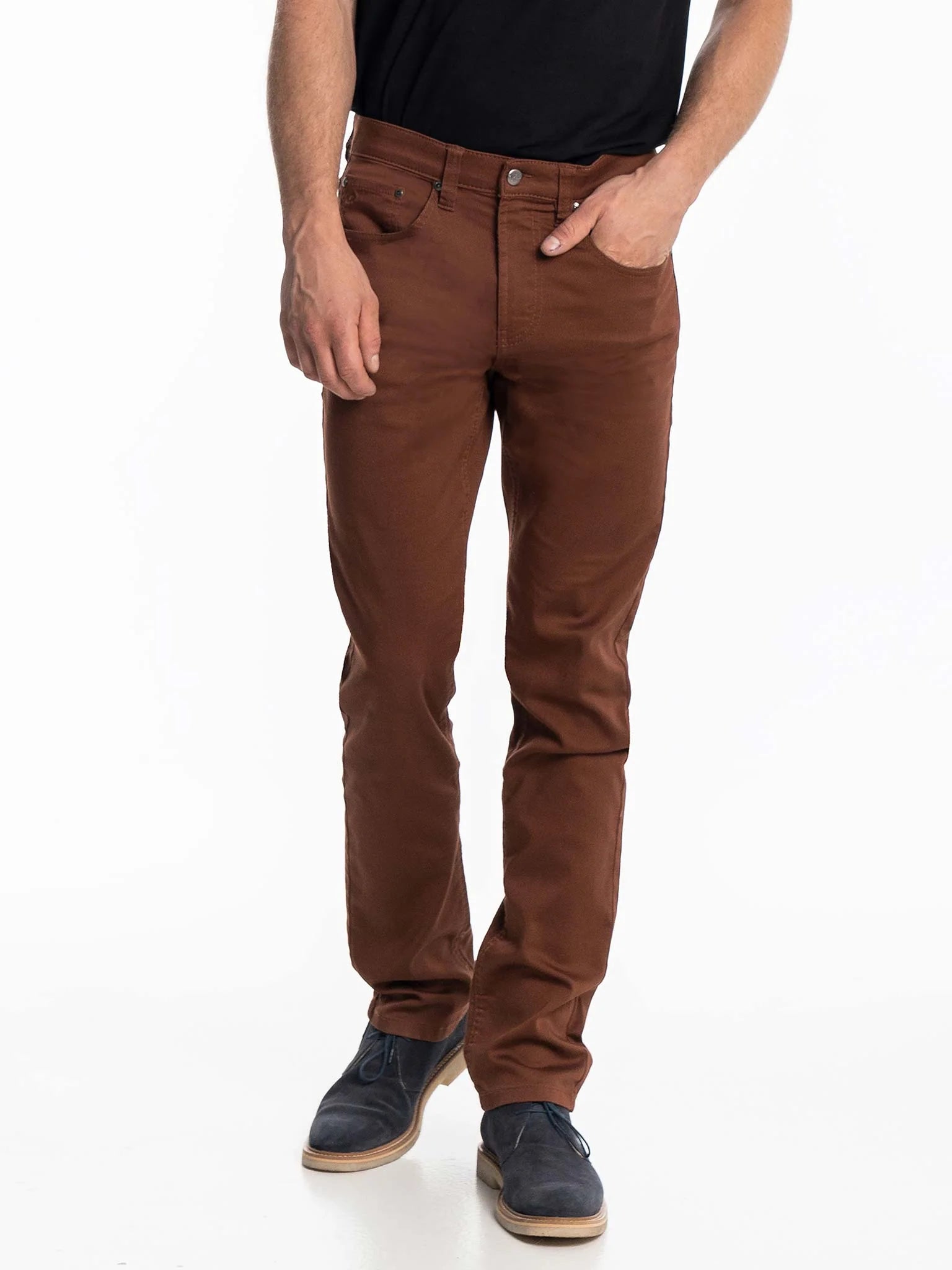 Men's packable travel pants-Lois Brad Slim Casual Pants 1136-7700-63 Paprika