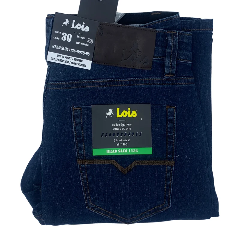 Men's toasty insulated pants-Lois Brad Slim Jean - 1136-6935-05 Darkstone