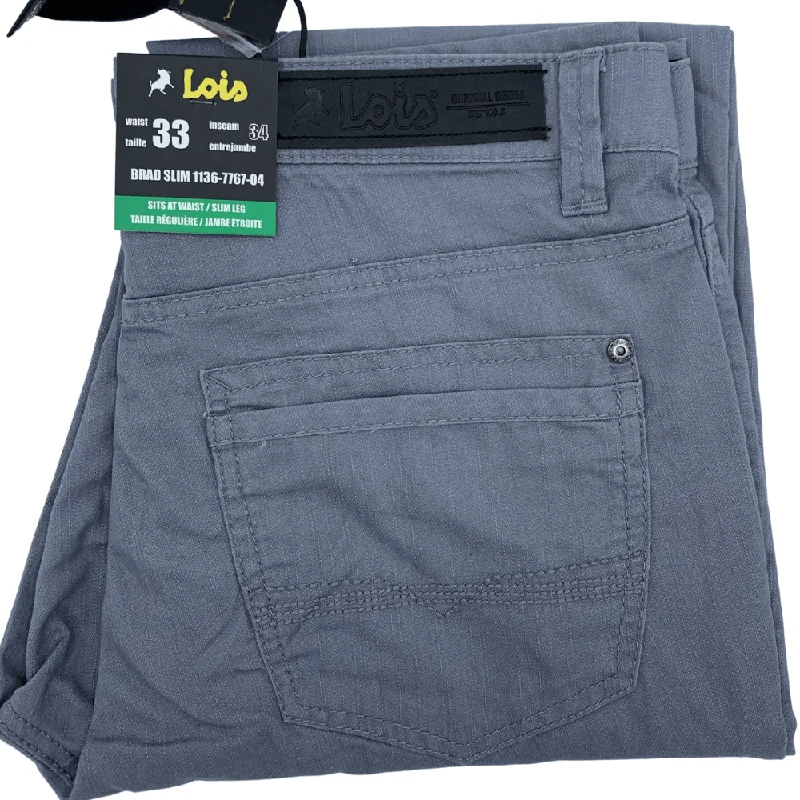 Men's gritty slim pants-Lois Casual Summer Pant Grey - 1136-7767- 04