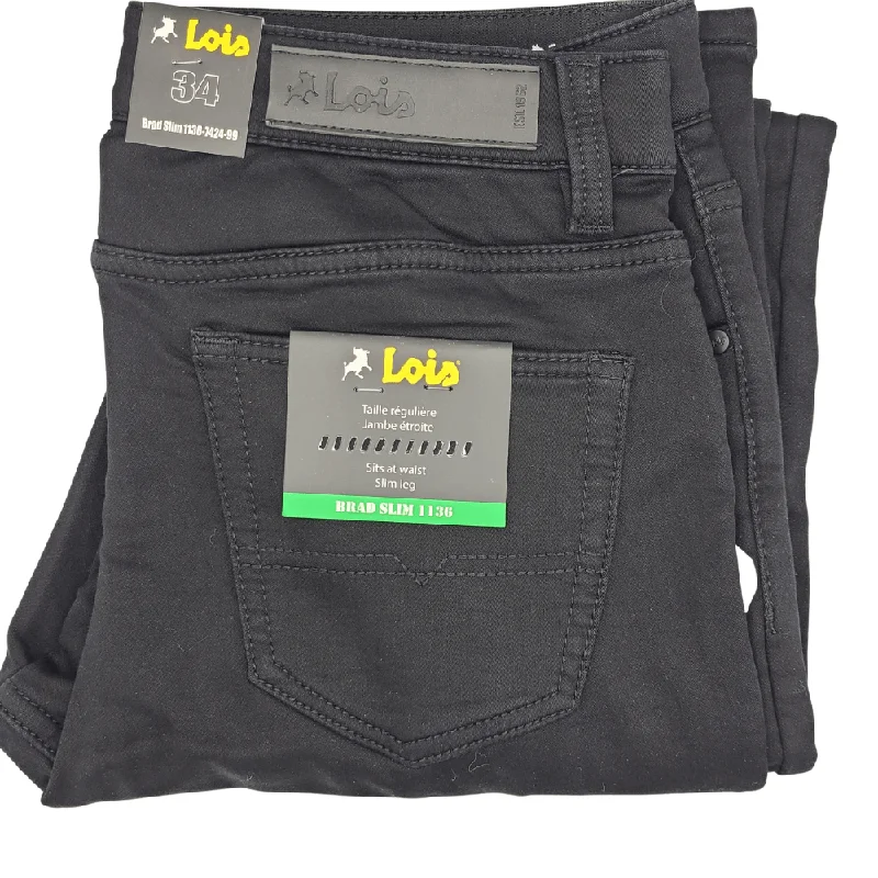 Lois Lined Brad Slim Jeans - 1136-7424-99 Black