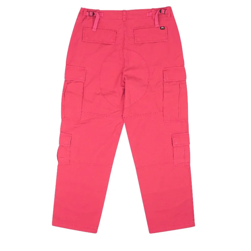 Men's toasty corduroy pants-Magenta Pink Cotton Ripstop Surplus Cargo Pants