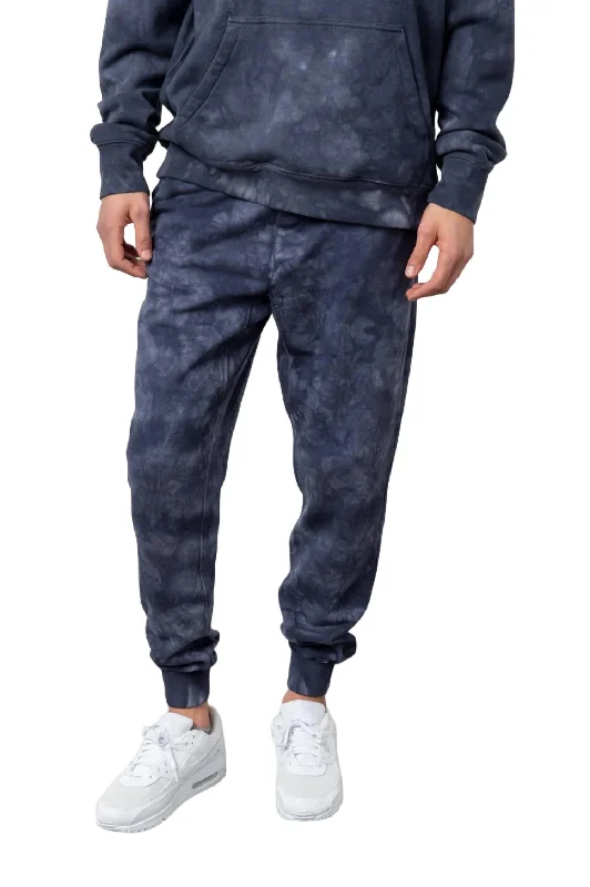 Men's dapper wedding pants-Men's Everson Jogger In Midnight Tie Dye