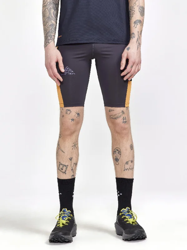 Men's buttery soft pants-Men's PRO Trail Running Short Tights