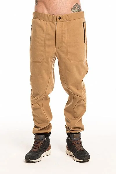 Men's quick zip fly pants-MooLab The Jones Unisex Jogger - Tan - L