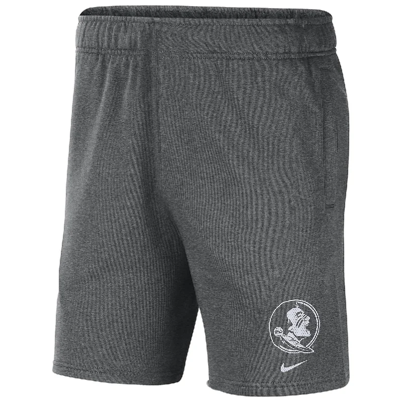 Men's throwback vintage pants-Nike Men's Seminole Logo NSW Fleece Short - Grey