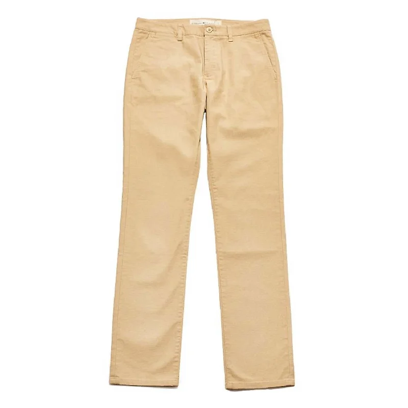 Men's beat-up distressed pants-Normal Stretch Canvas Pant In Khaki