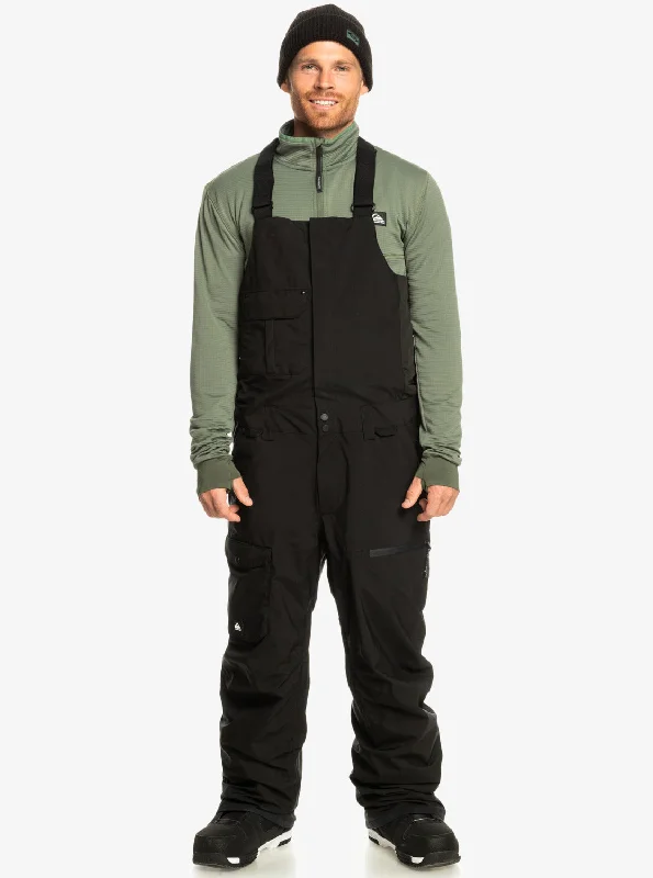 Men's beat-up distressed pants-Quiksilver Utility Bib'n'Brace - Black