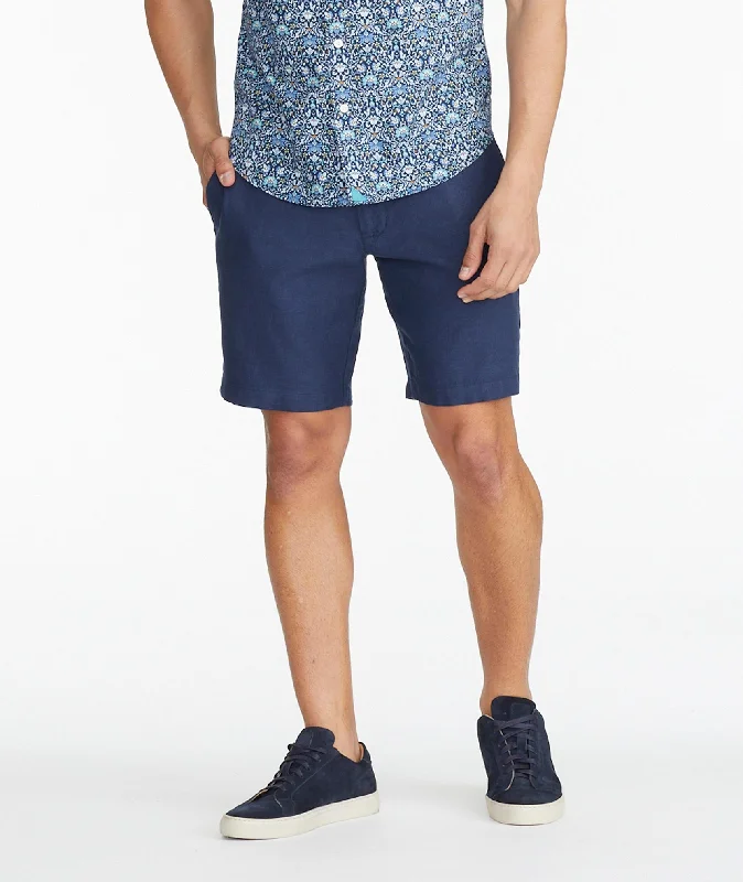 Men's glitzy party pants-Lightweight Cotton-Linen Shorts