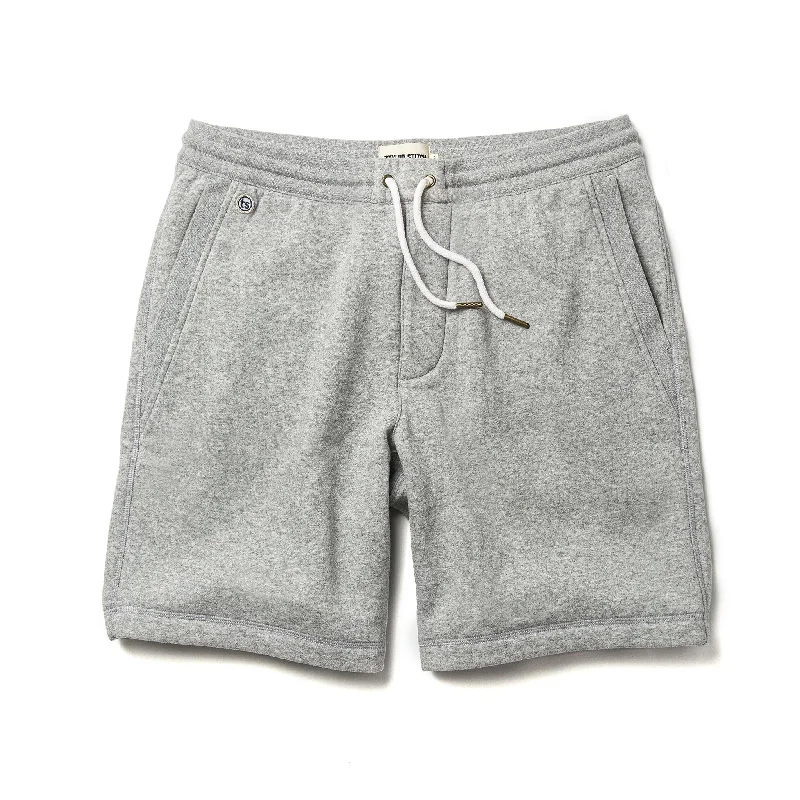 Men's swank stylish pants-The Heavy Bag Short in Heather Grey Fleece