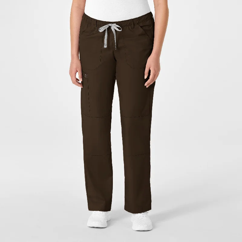 Men's enduring classic fit pants-WonderWORK Women's Straight Leg Cargo Scrub Pant - Chocolate