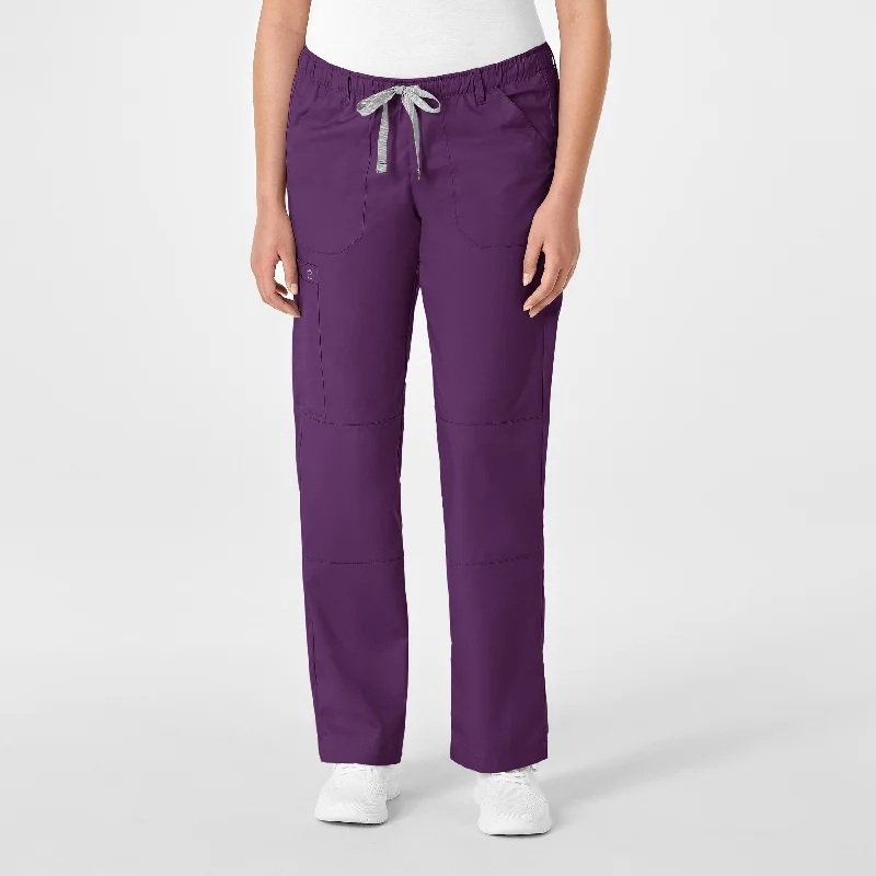 Men's taut twill pants-WonderWORK Women's Straight Leg Cargo Scrub Pant - Eggplant